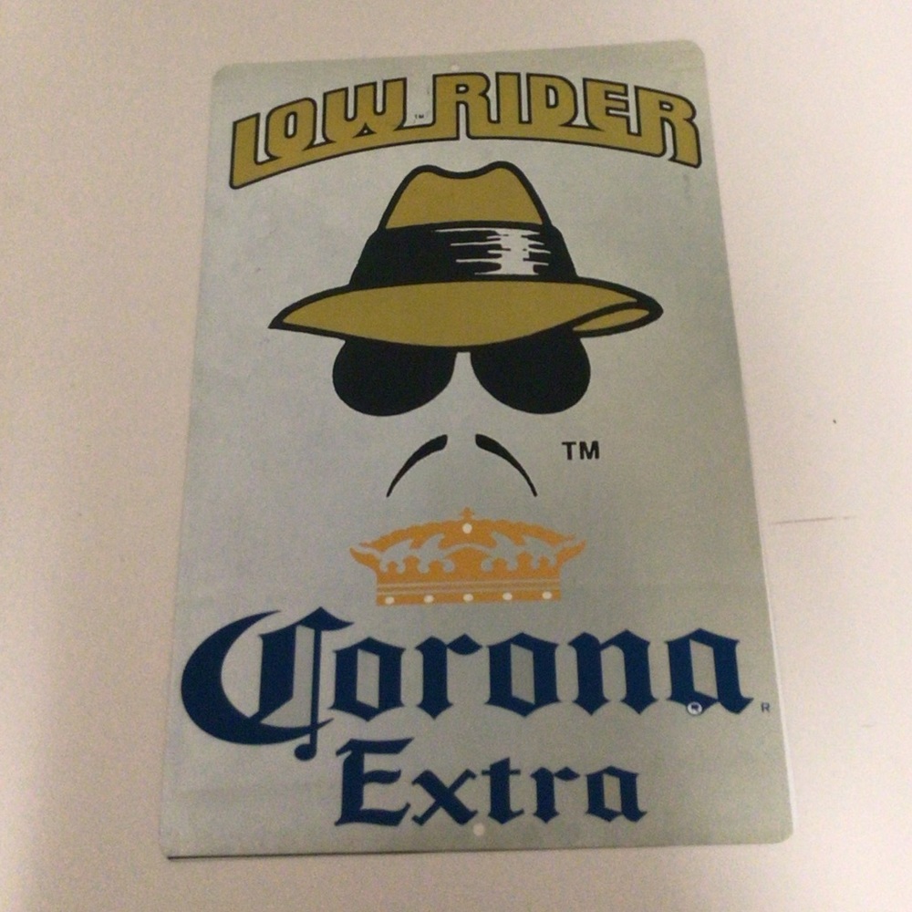 Low Rider Corona Extra beer metal tin sign